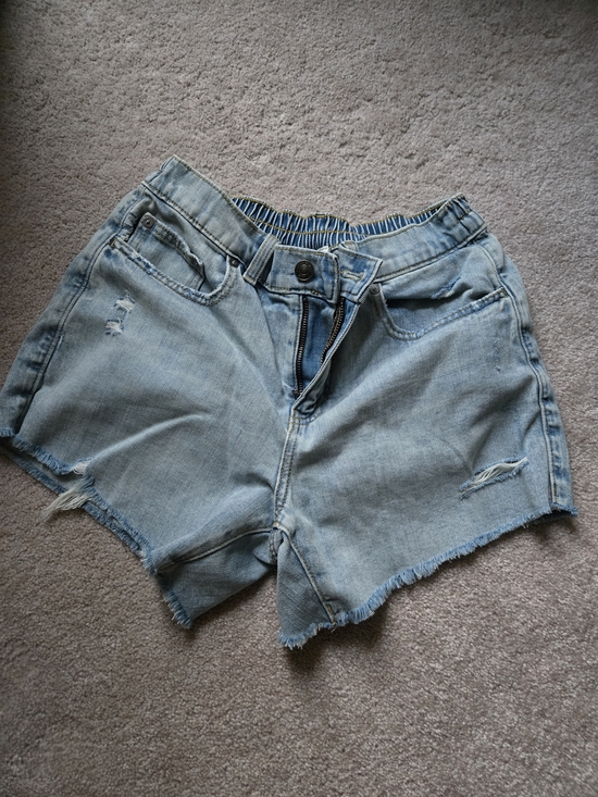 aerie Pants - aerie Light Blue Distressed Denim Daydream Shorts Size Small NWT